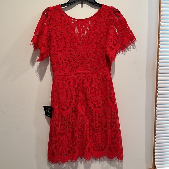 Red Lace Dress, size small - Picture 2 of 6